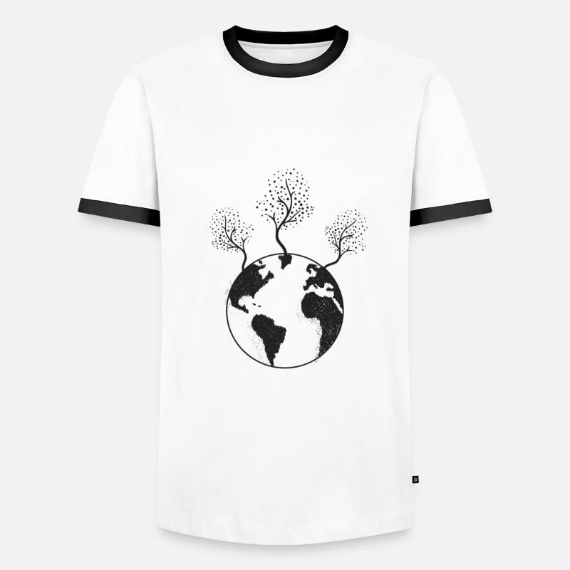 Mutter Erde - Männer Kontrast-T-Shirt - Weiß/Schwarz