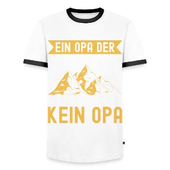 Wandern Bergsteigen Wanderer Natur Berge - Männer Kontrast-T-Shirt - Weiß/Schwarz - Vorne - AI Model Female 172 light (172cm) & AI Model Male 178 dark (178cm)