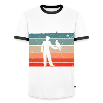 Falknerei Geschenkidee Falkner Beizjagd Greifvogel - Männer Kontrast-T-Shirt - Weiß/Schwarz - Vorne - AI Model Female 172 light (172cm) & AI Model Male 178 dark (178cm)