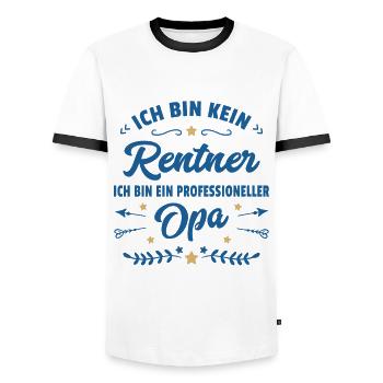 Lustiger Spruch Opa Ruhestand Rentner Geschenk - Männer Kontrast-T-Shirt - Weiß/Schwarz - Vorne - AI Model Female 172 light (172cm) & AI Model Male 178 dark (178cm)