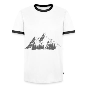 Wandern Geschenk Für Wanderer Berge Trekking - Männer Kontrast-T-Shirt - Weiß/Schwarz - Vorne - AI Model Female 172 light (172cm) & AI Model Male 178 dark (178cm)
