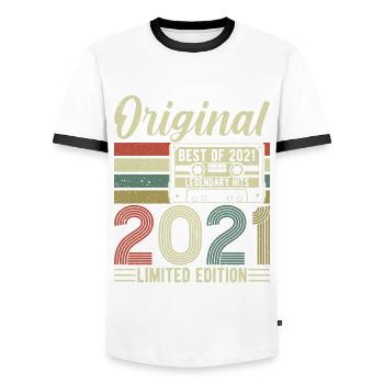 Legendary 3rd Birthday Year 2021 - Men's Ringer Shirt - white/black - Front - AI Model Female 172 light (172cm) & AI Model Male 178 dark (178cm)