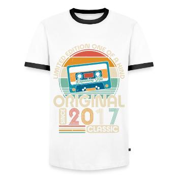 Jubilee Joy 2017 - Men's Ringer Shirt - white/black - Front - AI Model Female 172 light (172cm) & AI Model Male 178 dark (178cm)