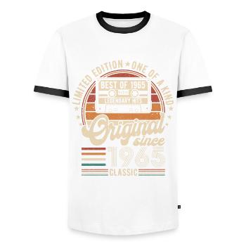 Original 1965 Geburtstag 60 Jahre altes Partygeschenk - Männer Kontrast-T-Shirt - Weiß/Schwarz - Vorne - AI Model Female 172 light (172cm) & AI Model Male 178 dark (178cm)