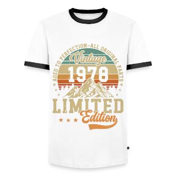 Original 1978 Vintage Birthday - Männer Kontrast-T-Shirt - Weiß/Schwarz - Vorne - AI Model Female 172 light (172cm) & AI Model Male 178 dark (178cm)