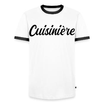 Koch Chef Küche Gastronomie Profi - Männer Kontrast-T-Shirt - Weiß/Schwarz - Vorne - AI Model Female 172 light (172cm) & AI Model Male 178 dark (178cm)