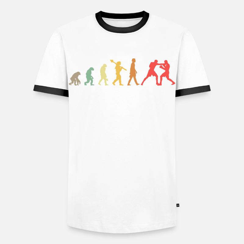 Boxing Evolution Boxing Development Rétro - T-shirt contrasté Homme - blanc/noir