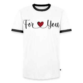 Pour vous - T-shirt contrasté Homme - blanc/noir - Devant - AI Model Female 172 light (172cm) & AI Model Male 178 dark (178cm)
