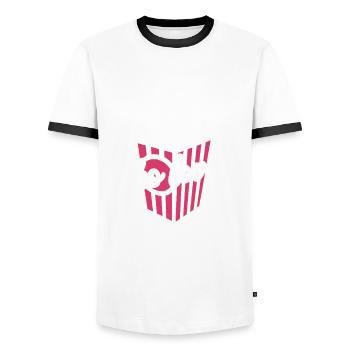 Just a girl who loves Popcorn - knusprig & lecker - Männer Kontrast-T-Shirt - Weiß/Schwarz - Vorne - AI Model Female 172 light (172cm) & AI Model Male 178 dark (178cm)