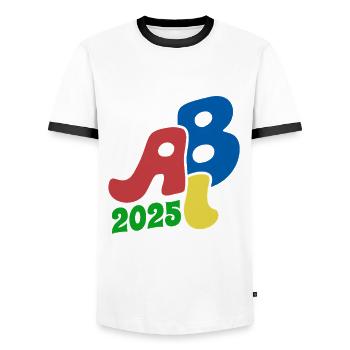 Abi 25 - Abitur - Blumen Geschenk - Männer Kontrast-T-Shirt - Weiß/Schwarz - Vorne - AI Model Female 172 light (172cm) & AI Model Male 178 dark (178cm)