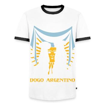 Dogo Argentino Flag - Men's Ringer Shirt - white/black - Front - AI Model Female 172 light (172cm) & AI Model Male 178 dark (178cm)