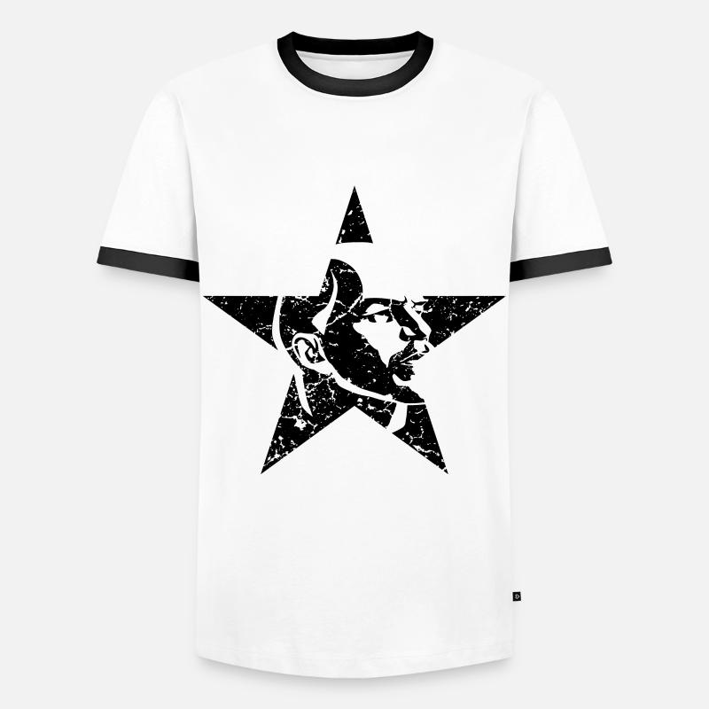 Lenin Soviet Union Communism - Men's Ringer Shirt - white/black