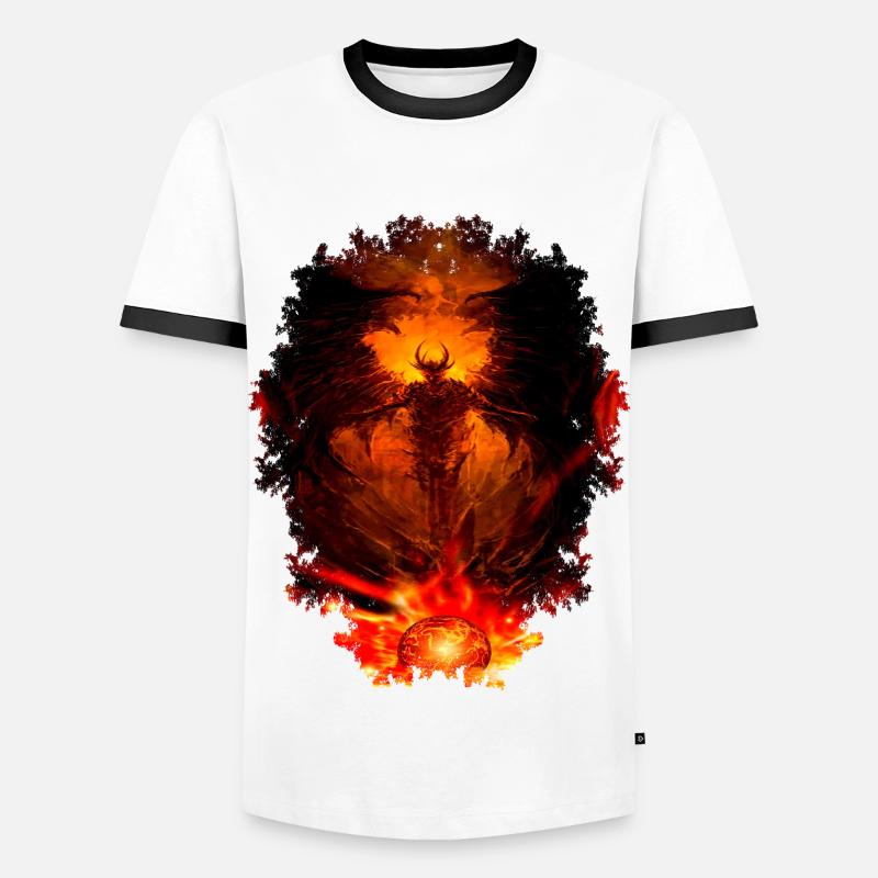 The Devil - Männer Kontrast-T-Shirt - Weiß/Schwarz