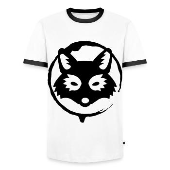 Fox - Fox - Nature Conservation - Forest Animal - Men's Ringer Shirt - white/black - Front - AI Model Female 172 light (172cm) & AI Model Male 178 dark (178cm)