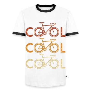 cool bike cyclists sport bikes cool bikes - Men's Ringer Shirt - white/black - Front - AI Model Female 172 light (172cm) & AI Model Male 178 dark (178cm)