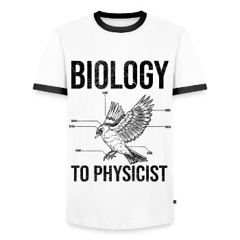 La biologie pour les physiciens - T-shirt contrasté Homme - blanc/noir - Devant - AI Model Female 172 light (172cm) & AI Model Male 178 dark (178cm)
