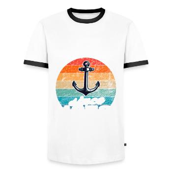 Meilleur père du monde depuis 1976 présentateur - T-shirt contrasté Homme - blanc/noir - Devant - AI Model Female 172 light (172cm) & AI Model Male 178 dark (178cm)