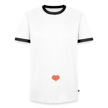 Cadeau jai une surprise pour toi anniversaire fete - T-shirt contrasté Homme - blanc/noir - Devant - AI Model Female 172 light (172cm) & AI Model Male 178 dark (178cm)