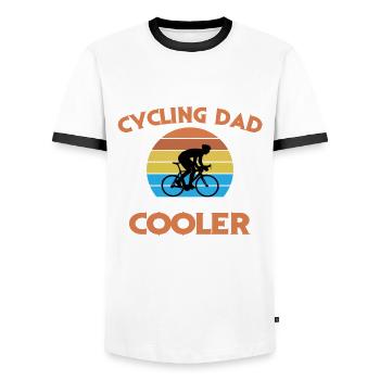 Fahrrad Papa T-Shirt Vater Geschenkidee - Männer Kontrast-T-Shirt - Weiß/Schwarz - Vorne - AI Model Female 172 light (172cm) & AI Model Male 178 dark (178cm)