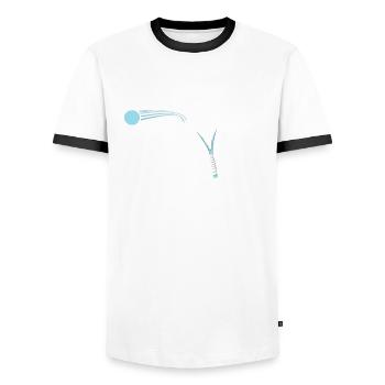 Squash - Männer Kontrast-T-Shirt - Weiß/Schwarz - Vorne - AI Model Female 172 light (172cm) & AI Model Male 178 dark (178cm)
