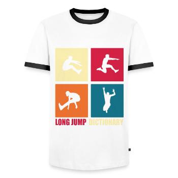 Cadeau drôle de lexique de saut en longueur - T-shirt contrasté Homme - blanc/noir - Devant - AI Model Female 172 light (172cm) & AI Model Male 178 dark (178cm)