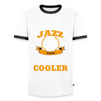 Jazz Dad - Männer Kontrast-T-Shirt - Weiß/Schwarz - Vorne - AI Model Female 172 light (172cm) & AI Model Male 178 dark (178cm)