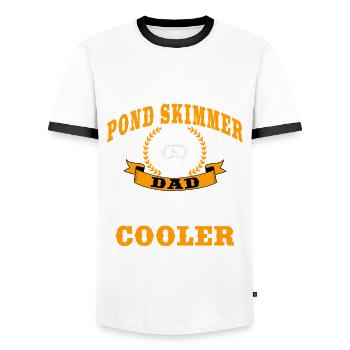 Pond Skimmer Papa - Männer Kontrast-T-Shirt - Weiß/Schwarz - Vorne - AI Model Female 172 light (172cm) & AI Model Male 178 dark (178cm)