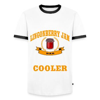Cranberry Jam Dad - Men's Ringer Shirt - white/black - Front - AI Model Female 172 light (172cm) & AI Model Male 178 dark (178cm)