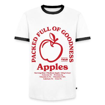 Apples Nutritional Red - Men's Ringer Shirt - white/black - Front - AI Model Female 172 light (172cm) & AI Model Male 178 dark (178cm)
