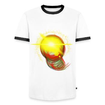 Flash of light neon ball flash abstract art - Men's Ringer Shirt - white/black - Front - AI Model Female 172 light (172cm) & AI Model Male 178 dark (178cm)