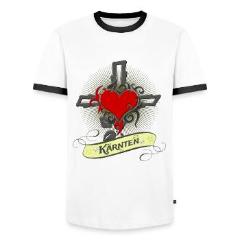 Kärnten - Männer Kontrast-T-Shirt - Weiß/Schwarz - Vorne - AI Model Female 172 light (172cm) & AI Model Male 178 dark (178cm)