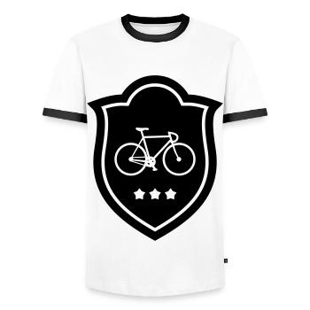Radfahren - Radfahren - Männer Kontrast-T-Shirt - Weiß/Schwarz - Vorne - AI Model Female 172 light (172cm) & AI Model Male 178 dark (178cm)