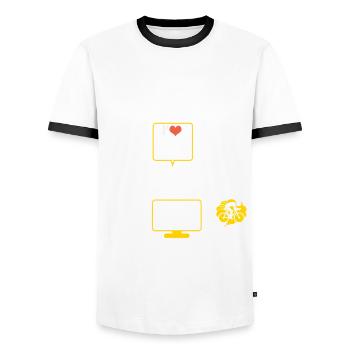 Cyclist cycling passion cycling humour gift - Men's Ringer Shirt - white/black - Front - AI Model Female 172 light (172cm) & AI Model Male 178 dark (178cm)