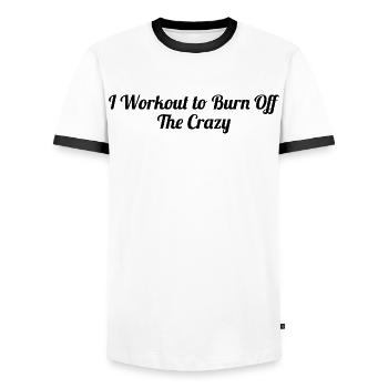 Sport against madness - Funny fitness motif - Men's Ringer Shirt - white/black - Front - AI Model Female 172 light (172cm) & AI Model Male 178 dark (178cm)