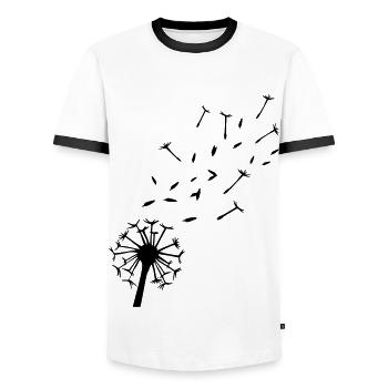 Löwenzahn - Männer Kontrast-T-Shirt - Weiß/Schwarz - Vorne - AI Model Female 172 light (172cm) & AI Model Male 178 dark (178cm)