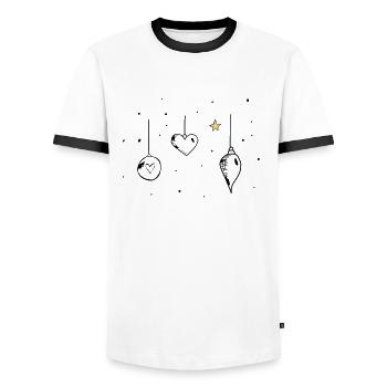 Weihnachten - Männer Kontrast-T-Shirt - Weiß/Schwarz - Vorne - AI Model Female 172 light (172cm) & AI Model Male 178 dark (178cm)