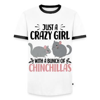 Chinchilla - T-shirt contrasté Homme - blanc/noir - Devant - AI Model Female 172 light (172cm) & AI Model Male 178 dark (178cm)
