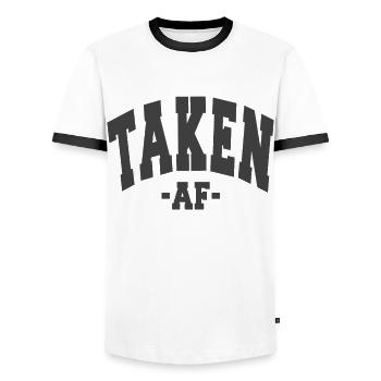 PRIS AF SAINT-VALENTIN EN DISANT FEMMES HOMMES - T-shirt contrasté Homme - blanc/noir - Devant - AI Model Female 172 light (172cm) & AI Model Male 178 dark (178cm)