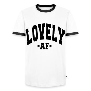 BELLE AF, JOUR DE LA SAINT-VALENTIN EN DISANT HOMMES FEMMES - T-shirt contrasté Homme - blanc/noir - Devant - AI Model Female 172 light (172cm) & AI Model Male 178 dark (178cm)