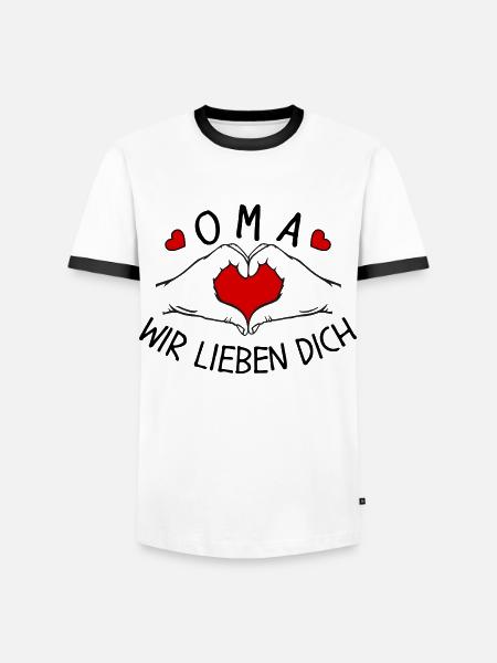 Oma wir lieben Dich - Männer Kontrast-T-Shirt - Weiß/Schwarz
