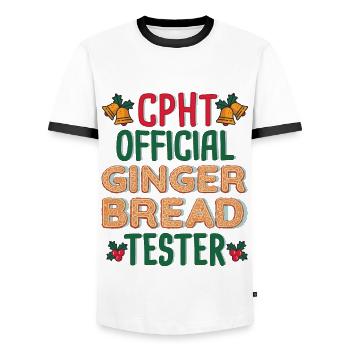CPhT Weihnachten Certified Pharmacy tech Xmas - Männer Kontrast-T-Shirt - Weiß/Schwarz - Vorne - AI Model Female 172 light (172cm) & AI Model Male 178 dark (178cm)