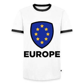 The Union Flag of Europe - Men's Ringer Shirt - white/black - Front - AI Model Female 172 light (172cm) & AI Model Male 178 dark (178cm)