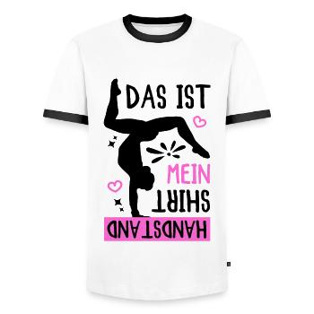Das Ist Mein Handstand Shirt - Männer Kontrast-T-Shirt - Weiß/Schwarz - Vorne - AI Model Female 172 light (172cm) & AI Model Male 178 dark (178cm)