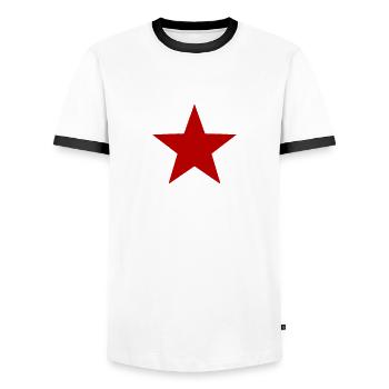 punk punk punk rock rocker - Men's Ringer Shirt - white/black - Front - AI Model Female 172 light (172cm) & AI Model Male 178 dark (178cm)