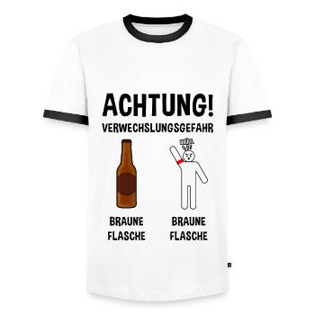 Anti Nazi Spruch - Männer Kontrast-T-Shirt - Weiß/Schwarz - Vorne - AI Model Female 172 light (172cm) & AI Model Male 178 dark (178cm)