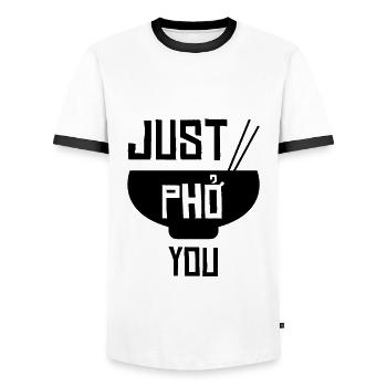 Vietnam Just Pho You - Männer Kontrast-T-Shirt - Weiß/Schwarz - Vorne - AI Model Female 172 light (172cm) & AI Model Male 178 dark (178cm)