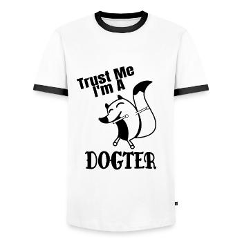 Vétérinaire Trust Me I'm a Dogter Funny dog - T-shirt contrasté Homme - blanc/noir - Devant - AI Model Female 172 light (172cm) & AI Model Male 178 dark (178cm)