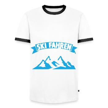 Ski Fahren Alter Mann auf Skiern Skifahrer Sprüche - Männer Kontrast-T-Shirt - Weiß/Schwarz - Vorne - AI Model Female 172 light (172cm) & AI Model Male 178 dark (178cm)