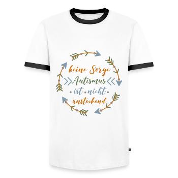 Autismus - Männer Kontrast-T-Shirt - Weiß/Schwarz - Vorne - AI Model Female 172 light (172cm) & AI Model Male 178 dark (178cm)