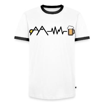 Bergsteiger - Männer Kontrast-T-Shirt - Weiß/Schwarz - Vorne - AI Model Female 172 light (172cm) & AI Model Male 178 dark (178cm)